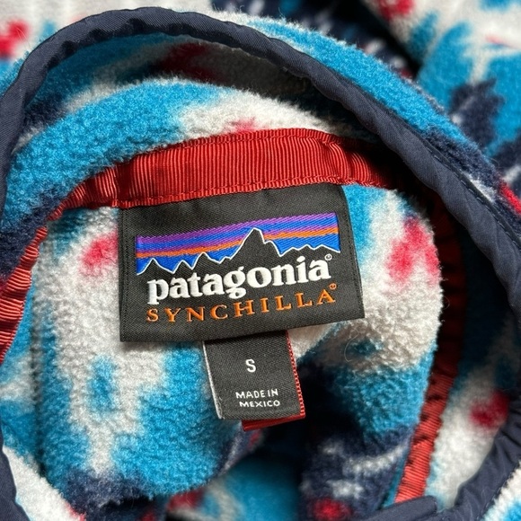 Patagonia Synchilla Fleece Snap-T Pullover Forest Carpet Deep Sea Blue Small - Picture 14 of 15